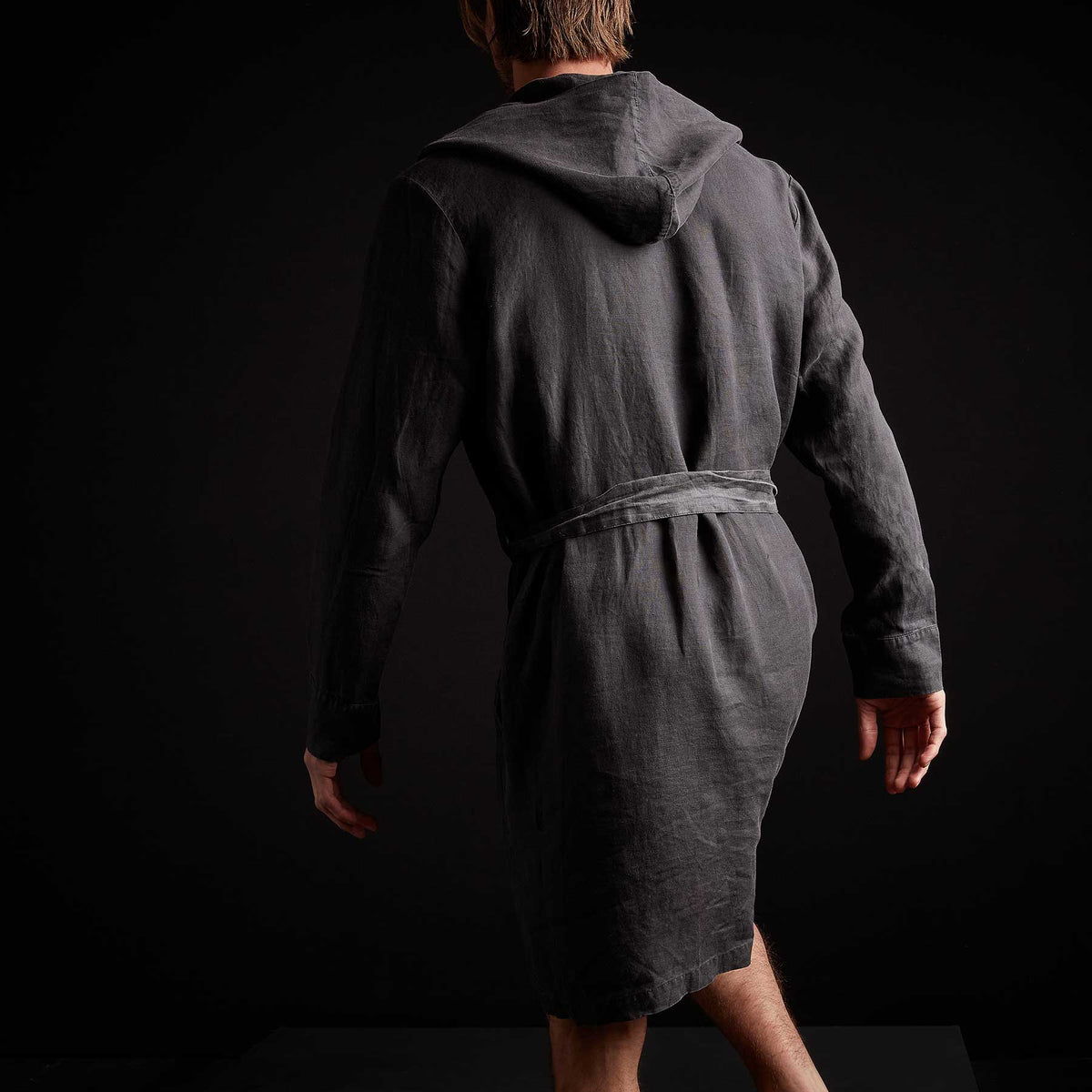 Linen Hooded Robe - Magma Pigment