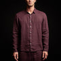 Classic Linen Shirt in Eggplant | James Perse Los Angeles