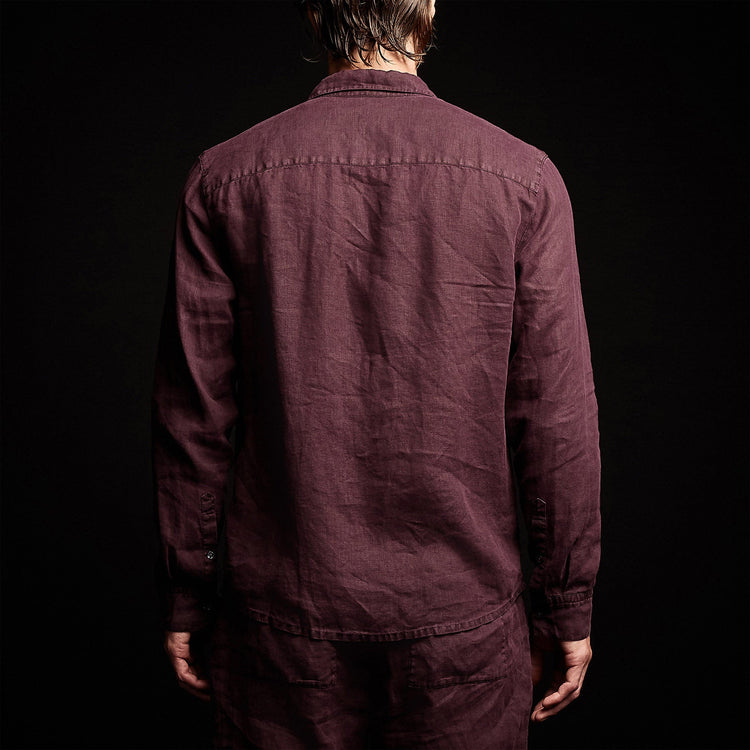 Classic Linen Shirt in Eggplant | James Perse Los Angeles