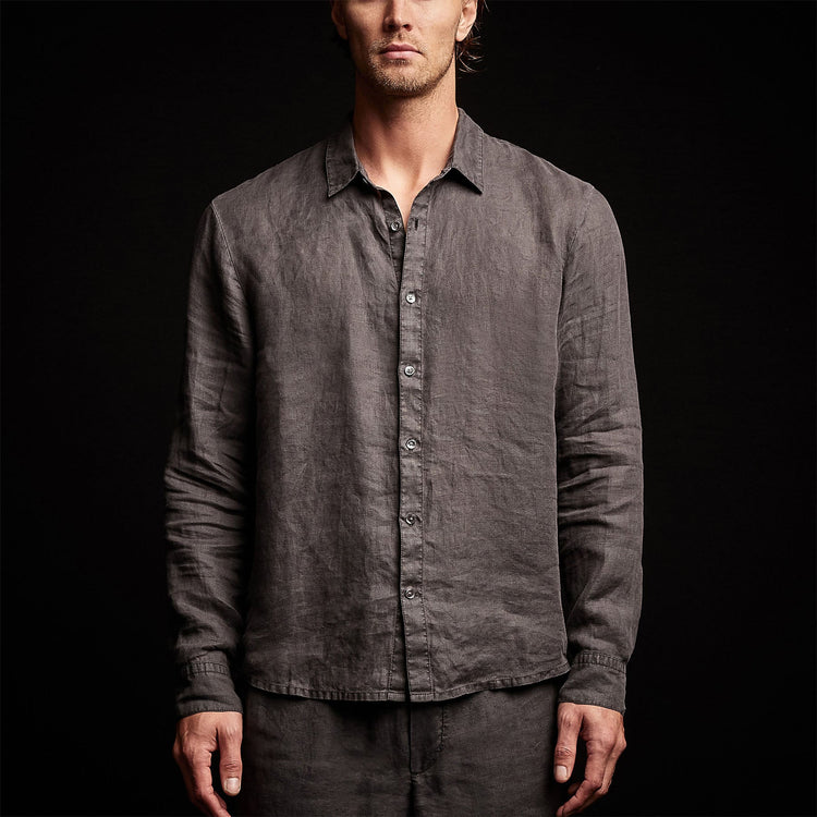 Classic Linen Shirt in Magma Pigment | James Perse Los Angeles
