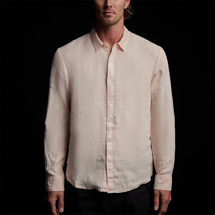 Classic Linen Shirt in Nougat Pigment | James Perse Los Angeles