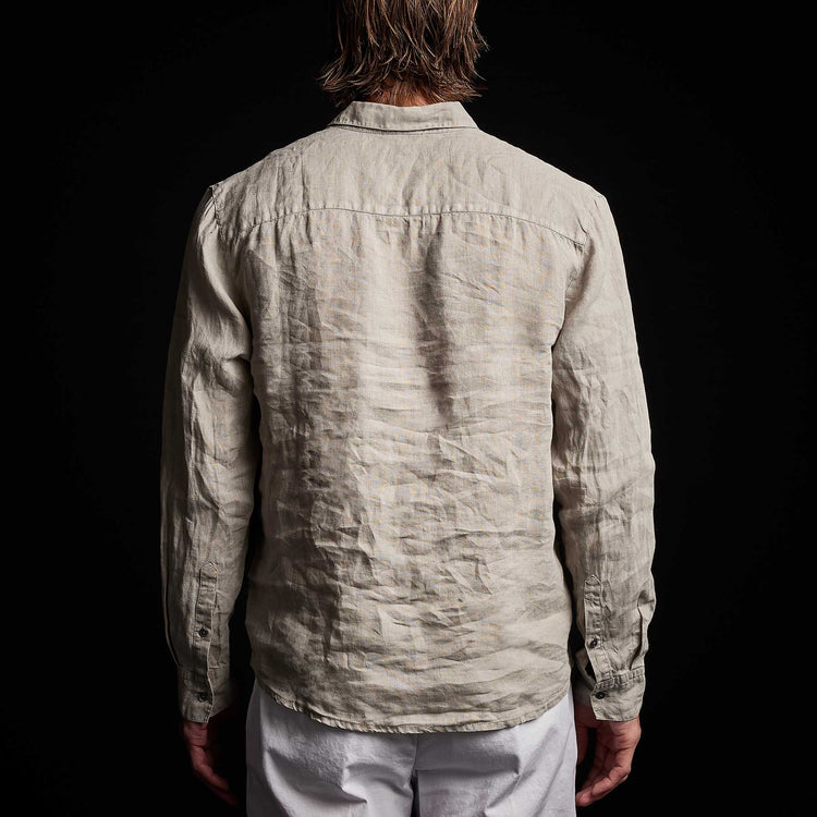 Classic Linen Shirt in Silt Pigment | James Perse Los Angeles 