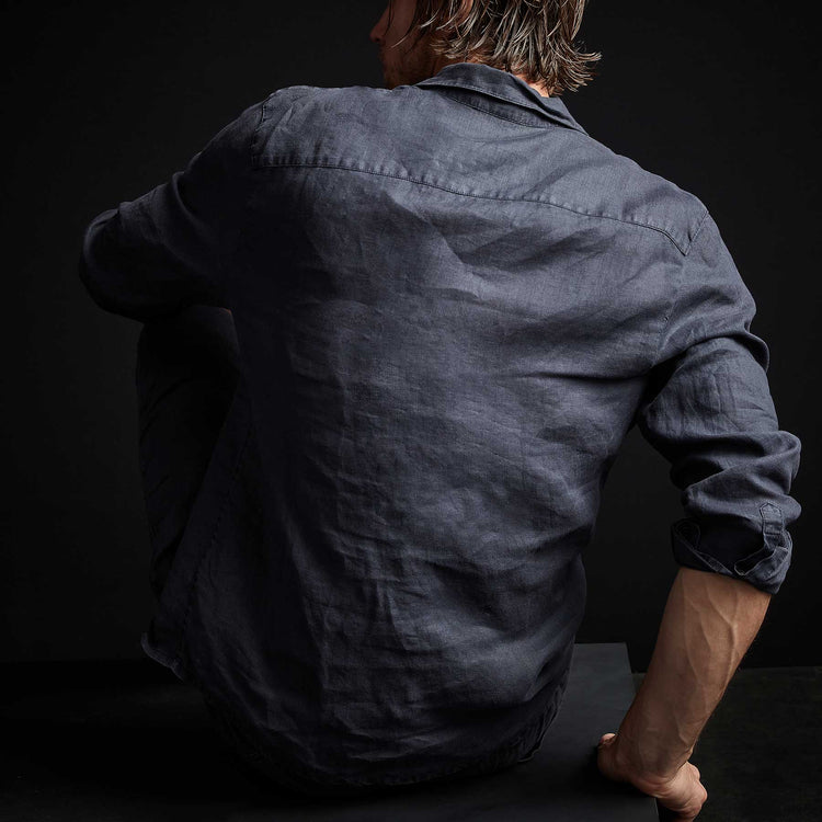 Classic Linen Shirt - Titan Pigment | James Perse Los Angeles