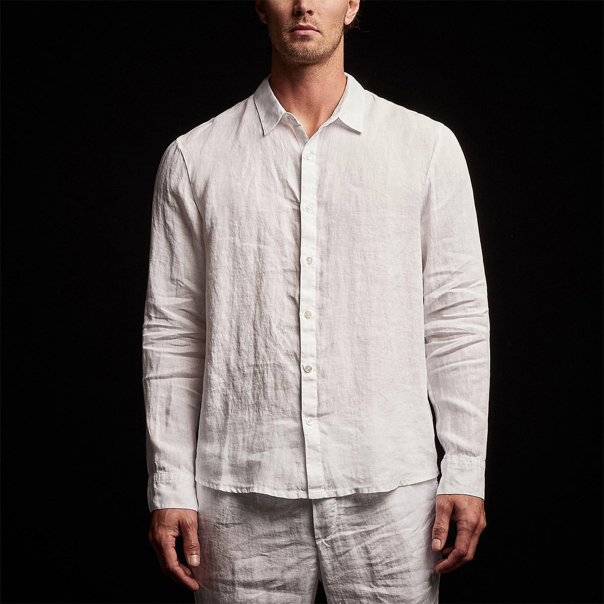 Classic Linen Shirt in White | James Perse Los Angeles