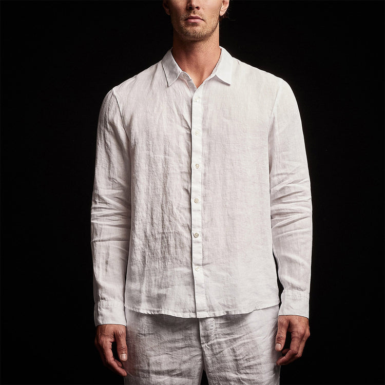Classic Linen Shirt in White | James Perse Los Angeles