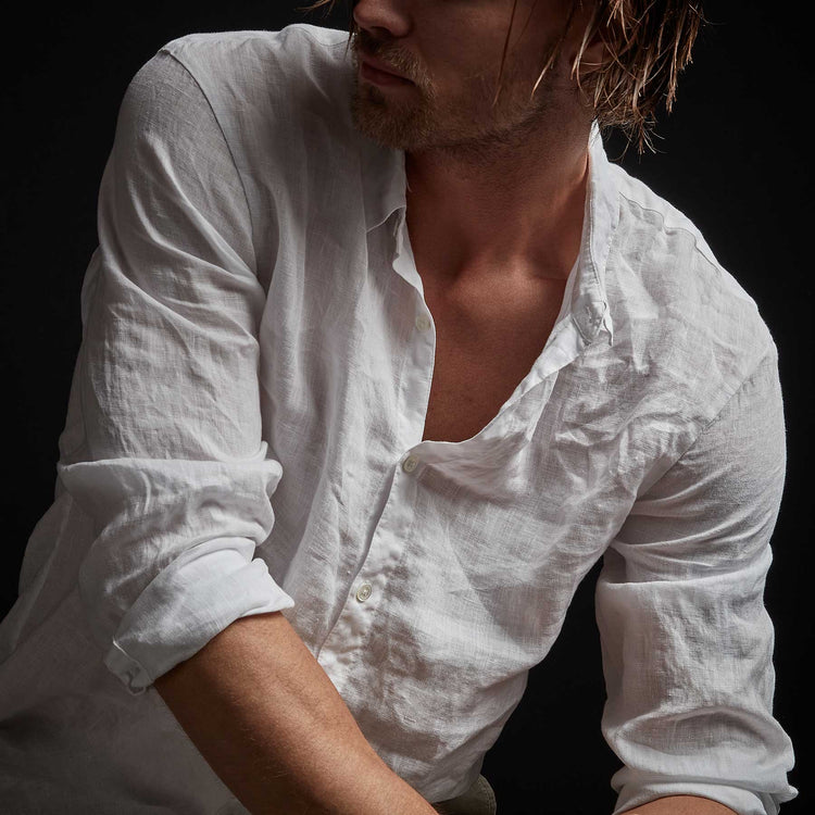 Classic Linen Shirt in White | James Perse Los Angeles