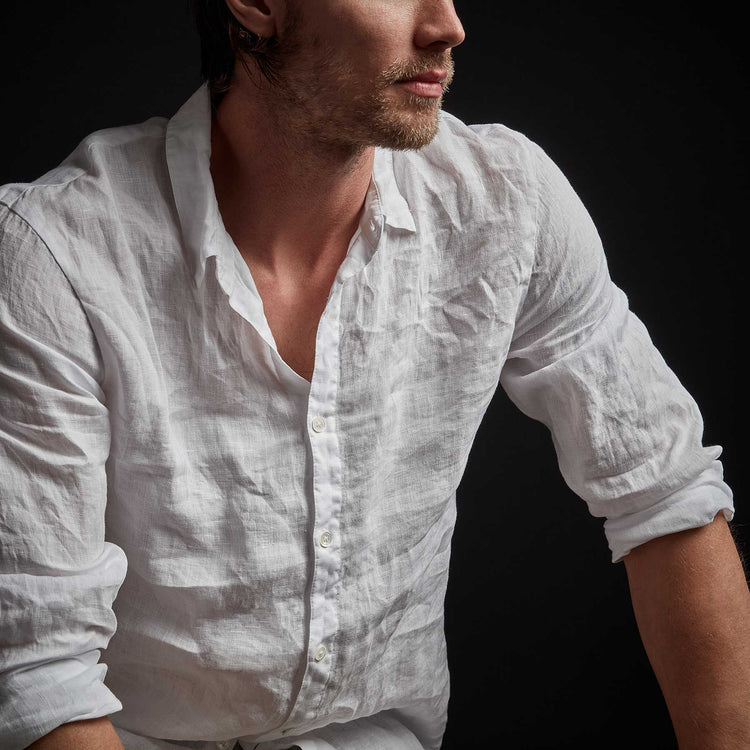 Classic Linen Shirt in White | James Perse Los Angeles