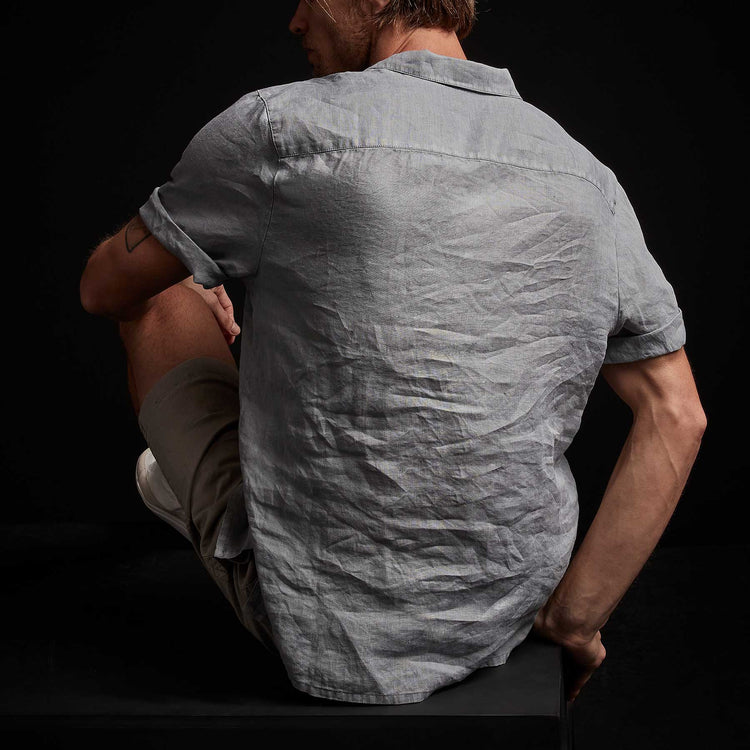Rolled Sleeve Linen Shirt - Breeze Pigment