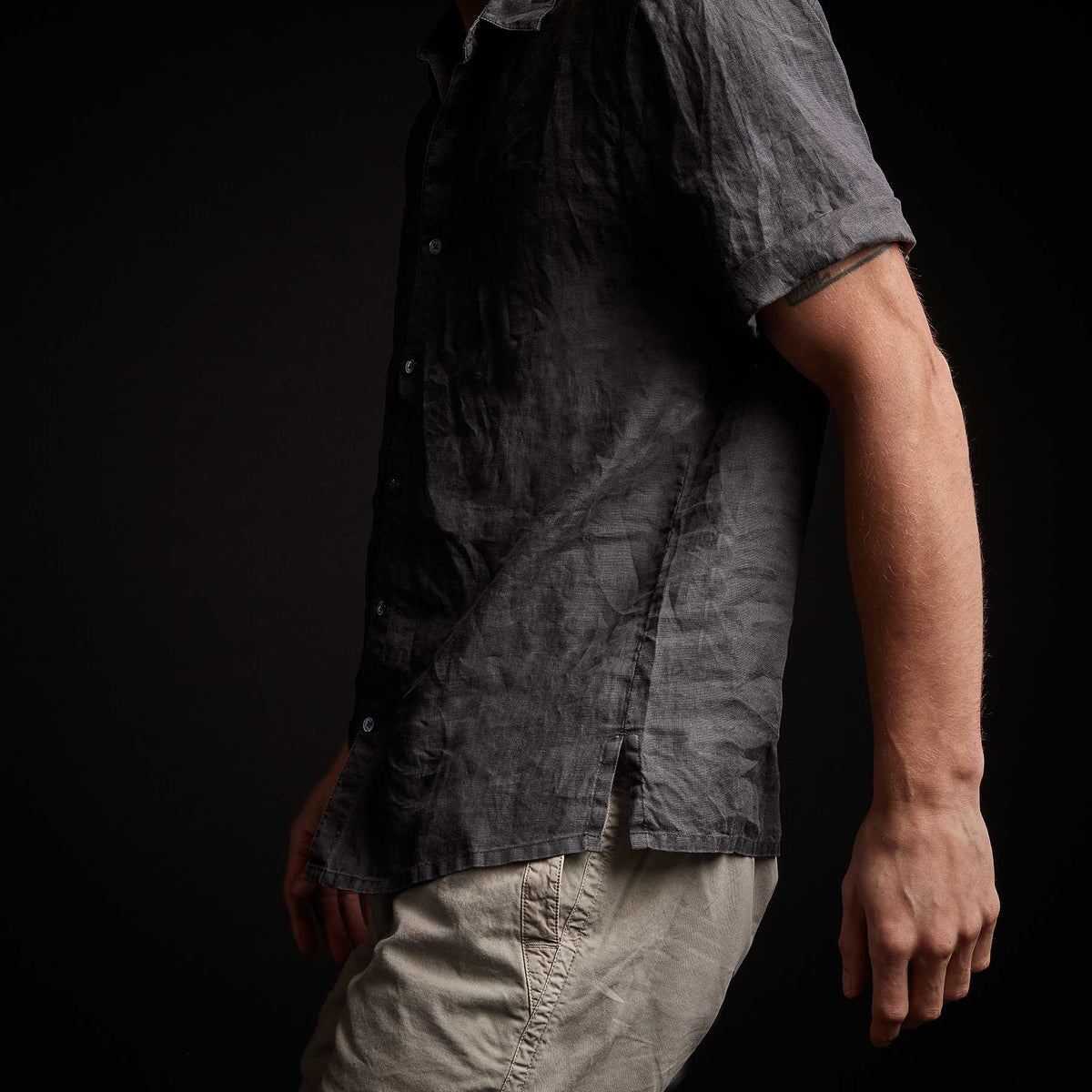 Rolled Sleeve Linen Shirt - Magma Pigment