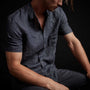 Garment Dyed Short Sleeve Linen Shirt - Titan Pigment | James Perse Los Angeles