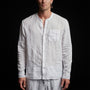 Band Collar Linen Shirt in White | James Perse Los Angeles