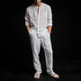 Band Collar Linen Shirt in White | James Perse Los Angeles