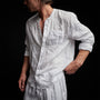 Band Collar Linen Shirt in White | James Perse Los Angeles