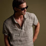 Linen Pullover Polo in Silt Pigment | James Perse Los Angeles