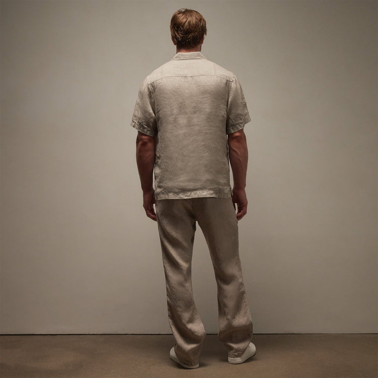 Linen Short Sleeve Pocket Shirt in Mineral Pigment | James Perse Los Angeles