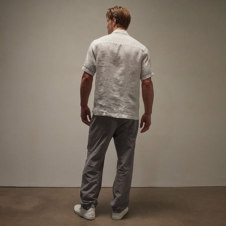Linen Short Sleeve Pocket Shirt in White | James Perse Los Angeles