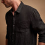 Lightweight Linen Shirt in Black | James Perse Los Angeles