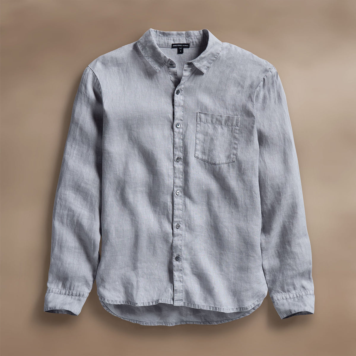 Lightweight Linen Shirt in Grey Sky Pigment | James Perse Los Angeles