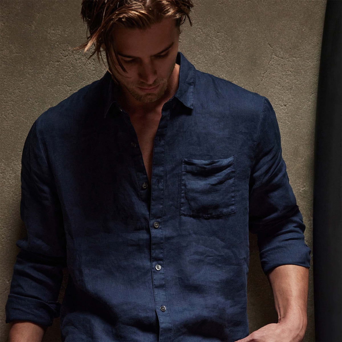 Revised Linen Shirt in Imperial Pigment | James Perse Los Angeles
