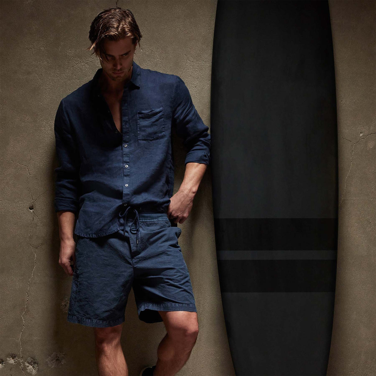 Revised Linen Shirt in Imperial Pigment | James Perse Los Angeles
