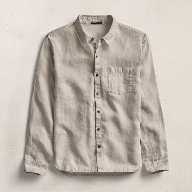 Lightweight Linen Shirt in Salt Pigment | James Perse Los Angeles