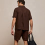 Lightweight Linen Short Sleeve Shirt in Bark Pigment | James Perse Los Angeles