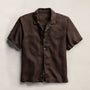 Lightweight Linen Short Sleeve Shirt in Bark Pigment | James Perse Los Angeles