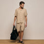 Lightweight Linen Short Sleeve Shirt in Light Khaki Pigment | James Perse Los Angeles
