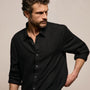 Lightweight Linen Shirt in Black | James Perse Los Angeles