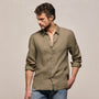 Lightweight Linen Shirt in Light Olive Pigment | James Perse Los Angeles