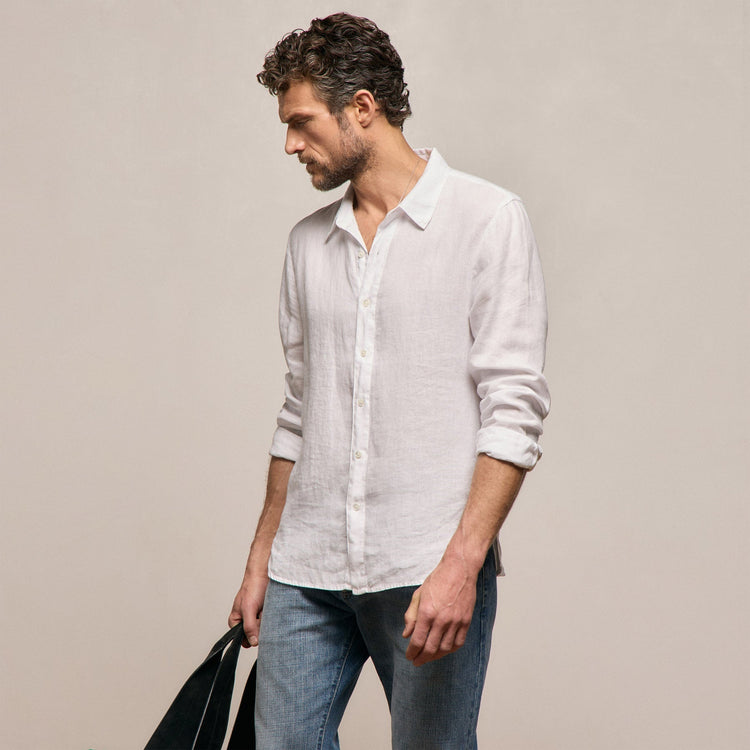 Lightweight Linen Shirt in White | James Perse Los Angeles