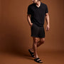 Lightweight Linen Short in Black | James Perse Los Angeles