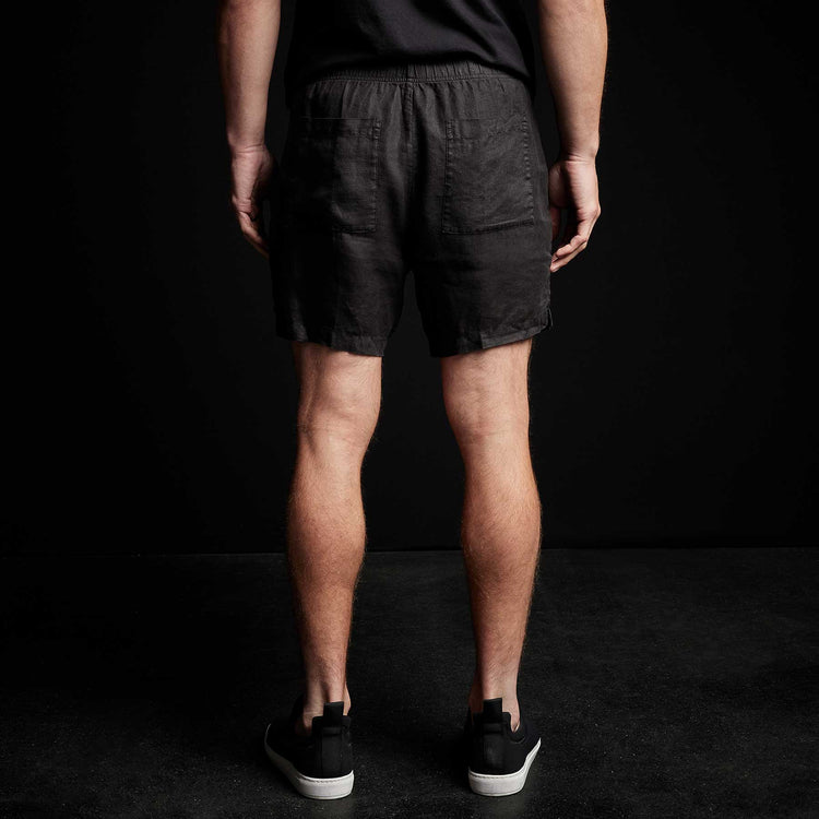 Lightweight Linen Short in Black | James Perse Los Angeles