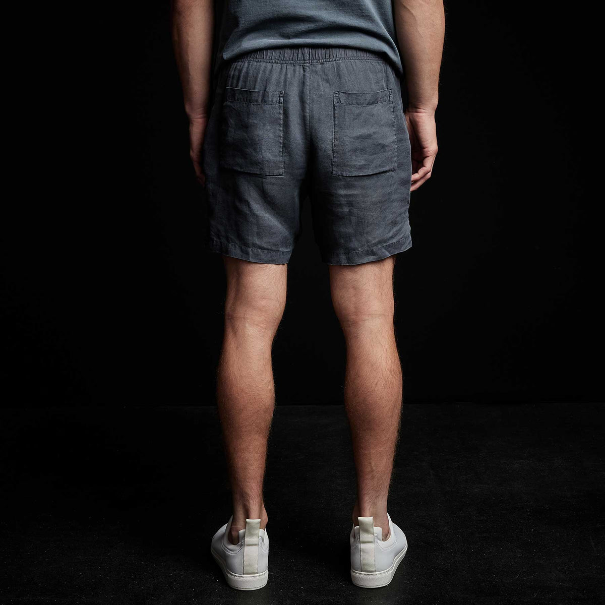 Lightweight Linen Short in Blue Oil | James Perse Los Angeles