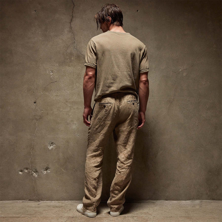 Relaxed Fit Linen Pant in Cashew Pigment | James Perse Los Angeles