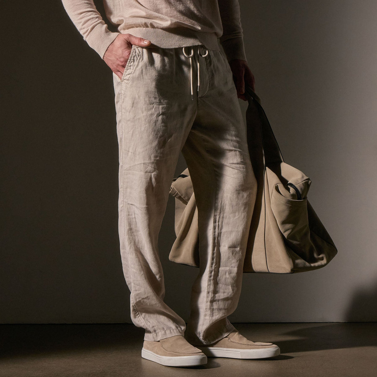 Relaxed Linen Pant in Salt Pigment | James Perse Los Angeles