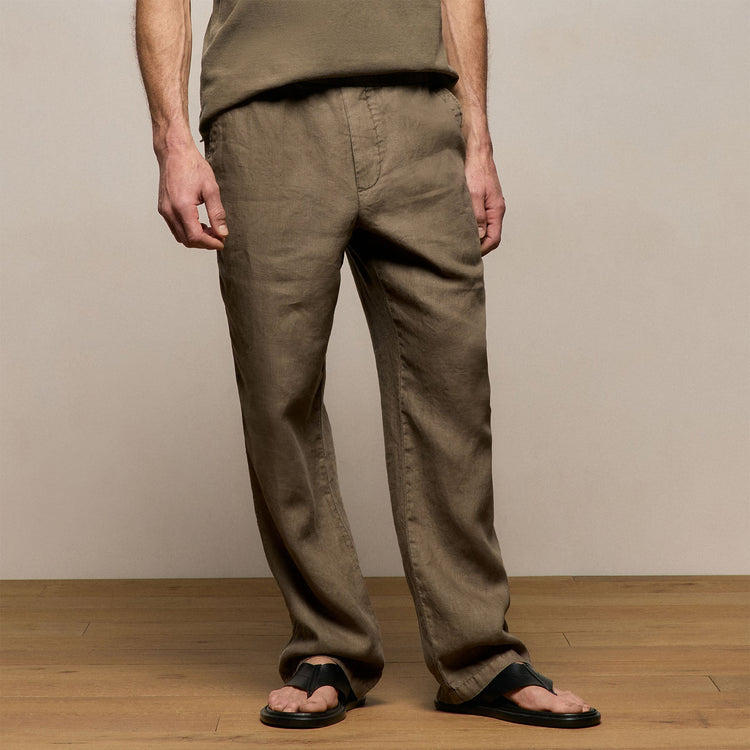 Lightweight Linen Pant in Light Olive Pigment | James Perse Los Angeles