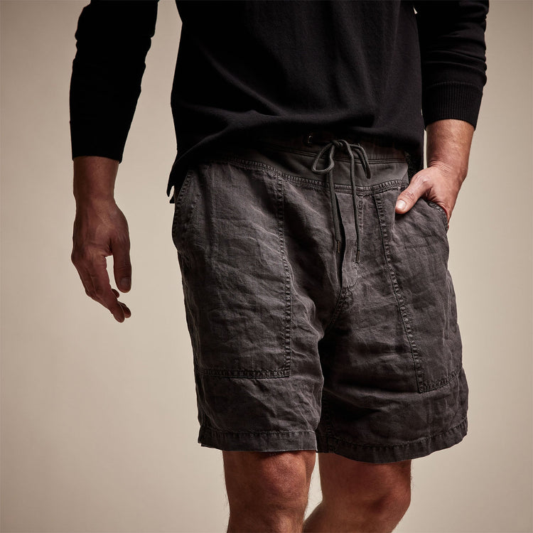 Utility Linen Short in Magma Pigment | James Perse Los Angeles