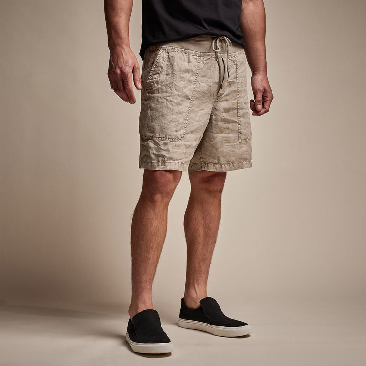 Utility Linen Short in Mineral Pigment | James Perse Los Angeles