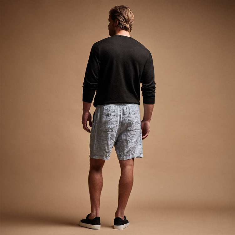 Relaxed Fit Linen Short in Open Sky Pigment | James Perse Los Angeles