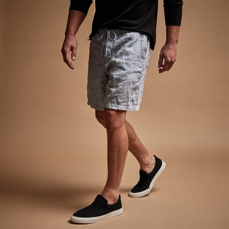 Relaxed Fit Linen Short in Open Sky Pigment | James Perse Los Angeles
