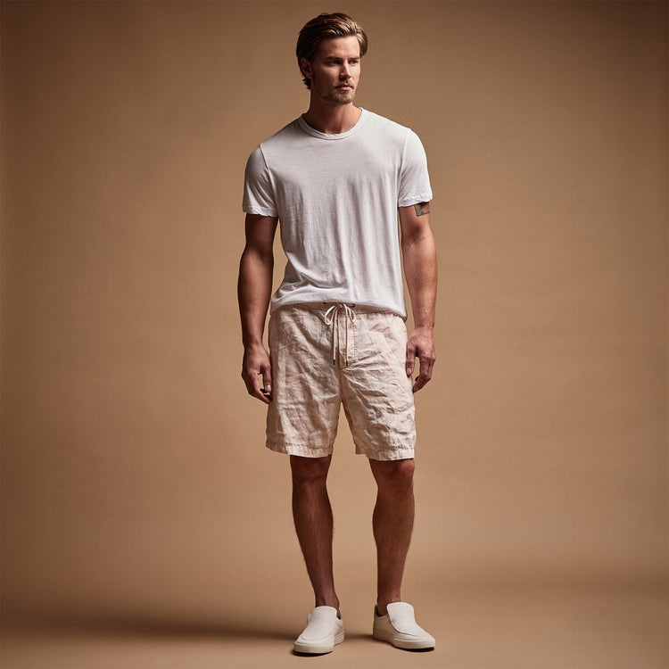 Relaxed Fit Linen Short in Zephyr Pigment | James Perse Los Angeles