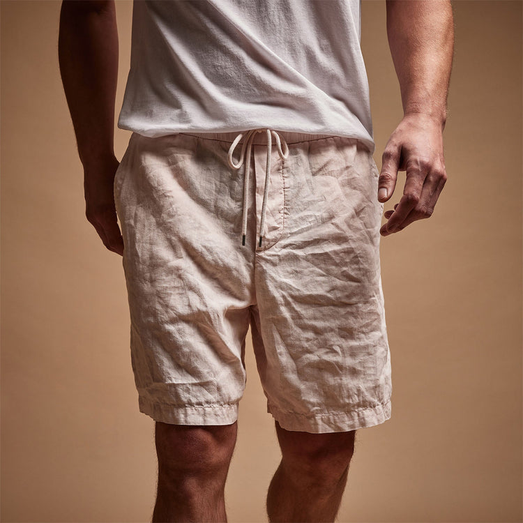 Relaxed Fit Linen Short in Zephyr Pigment | James Perse Los Angeles