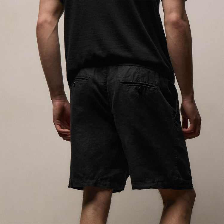 Lightweight Linen Relaxed Short in Black | James Perse Los Angeles