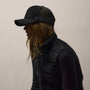 Suede 6 Panel Trucker Hat in Black | James Perse Los Angeles / Womens