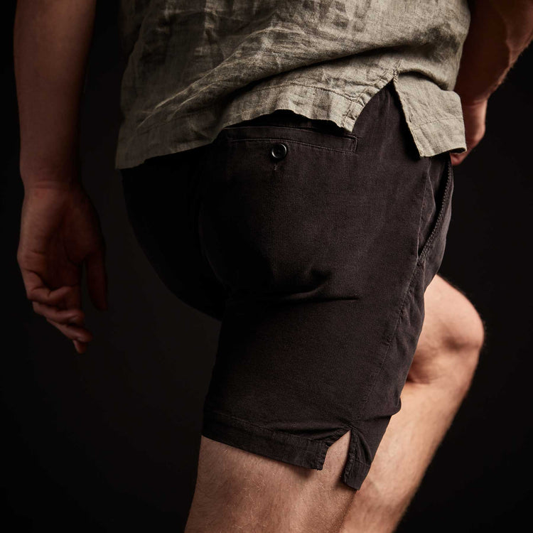 Ultra Fine Cord Short In Black | James Perse Los Angeles
