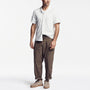 Voile Geometric Embroidered Shirt In White | James Perse Los Angeles