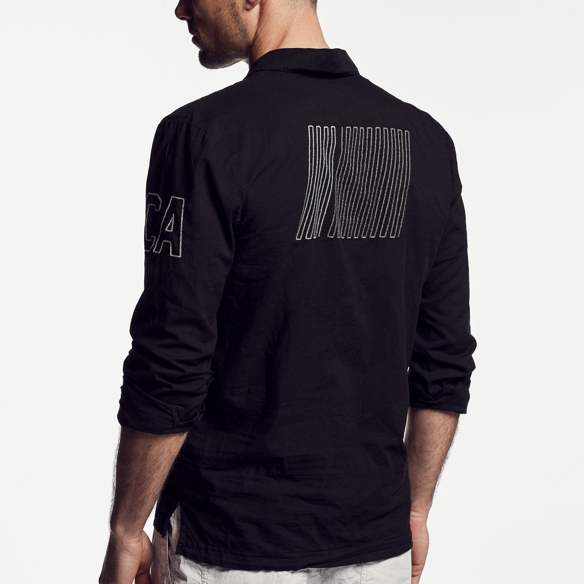 Cotton Lawn Utility Shirt in Black | James Perse Los Angeles