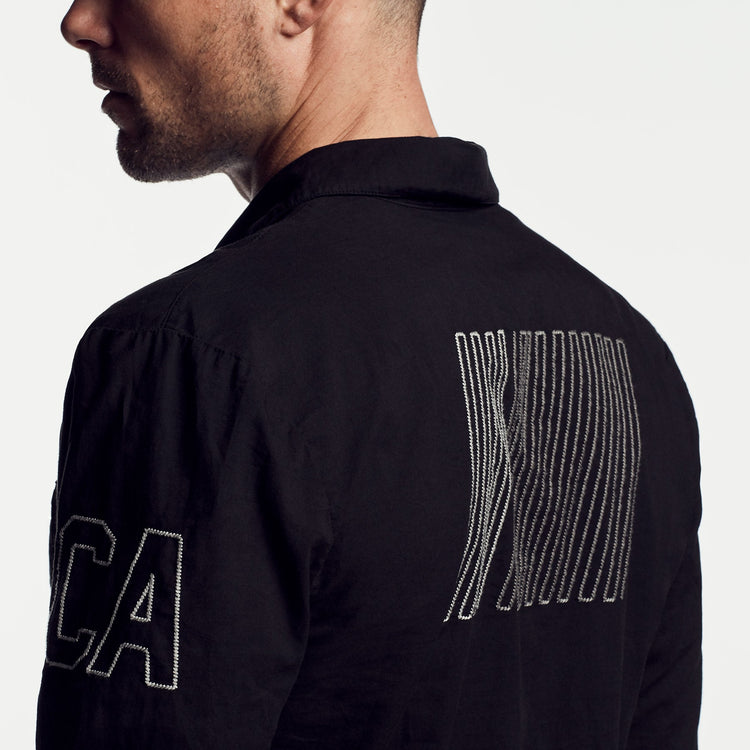 Cotton Lawn Utility Shirt in Black | James Perse Los Angeles
