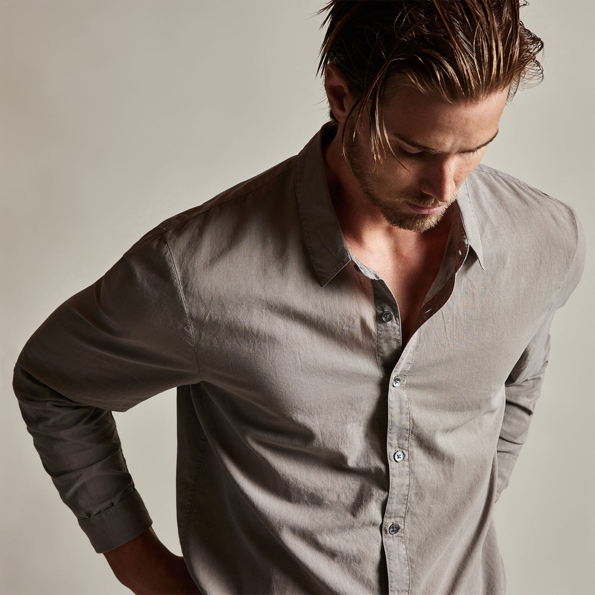 Standard Shirt in Dapple Pigment | James Perse Los Angeles